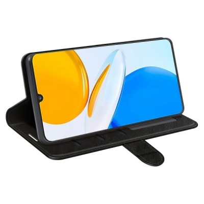 Huawei Honor X7 atvēramais ādas melns maciņš (maks) | Vacins.lv