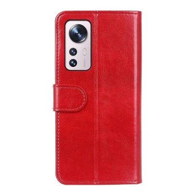 Xiaomi 12 Lite открываемый красный кожаный чехол - книжка | Vacins.lv