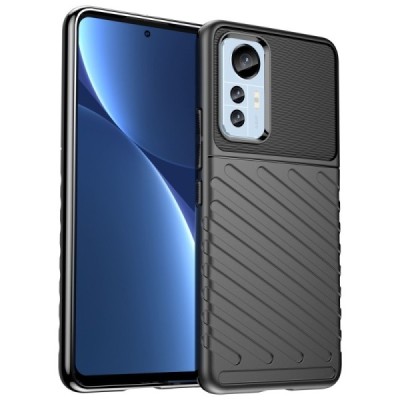 Xiaomi 12 Lite Twill твердый силиконовый чехол из TPU чёрного цвета | Vacins.lv