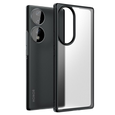 Huawei Honor 70 Armor прозрачный твердый силиконовый чехол (TPU) с черной окантовкой | Vacins.lv