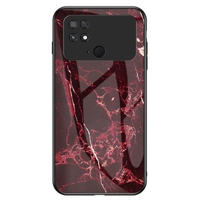 Xiaomi Poco C40 „Marble“ cieta silikona (TPU) sarkans apvalks | vacins.lv