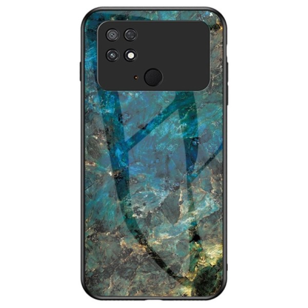 „Marble“ твердый силиконовый (TPU) чехол - синий (Poco C40)