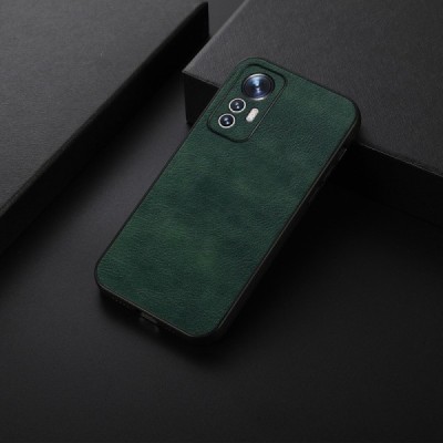 „Deluxe Leather“ Xiaomi 12 Lite зелёный кожаный чехол | Vacins.lv