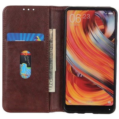 Huawei Nova Y70 brūns ādas atvērams maciņš ar magnetu | Vacins.lv