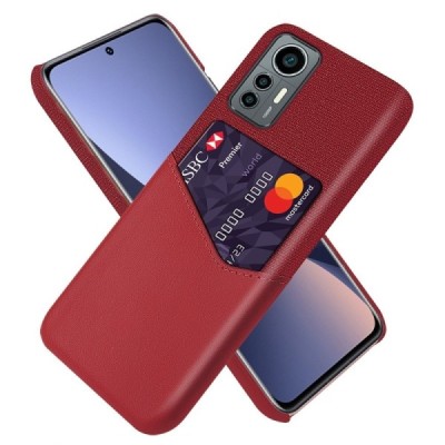 „KSQ“ Shell Xiaomi 12 Lite красный кожаный чехол - задняя часть с карманом для карточек | Vacins.lv