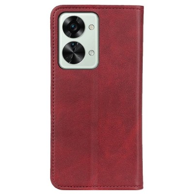 OnePlus Nord 2T 5G „Split“ красный кожаный чехол-книжка | Vacins.lv