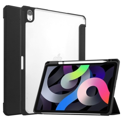 Apple iPad Air 4 10.9" (2020, 2022) „Deluxe“ atvēramais melns maciņš | Vacins.lv