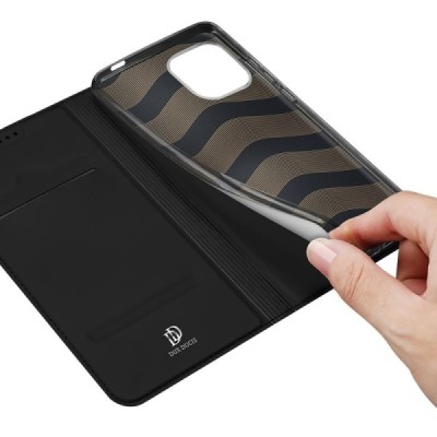 Xiaomi Redmi A1 „Dux Ducis“ Skin sērijas melns ādas atvērams maciņš | Vacins.lv