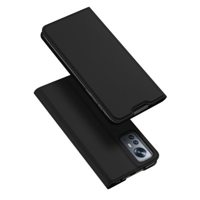 „Dux Ducis“ Skin серии Xiaomi 12 Lite чёрный кожаный чехол-книжка | Vacins.lv