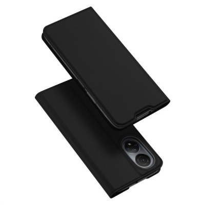 Huawei Honor X7 „Dux Ducis“ Skin sērijas melns ādas atvērams maciņš | Vacins.lv