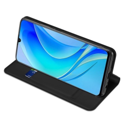 „Dux Ducis“ Skin серии Huawei Nova Y70 чёрный кожаный чехол-книжка | Vacins.lv