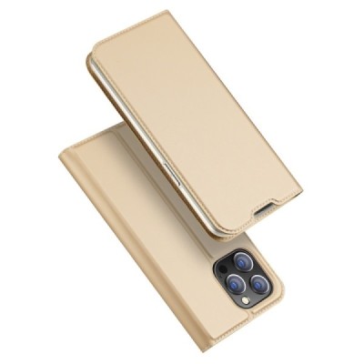 „Dux Ducis“ Skin серии Apple iPhone 14 Pro золотой кожаный чехол-книжка | Vacins.lv