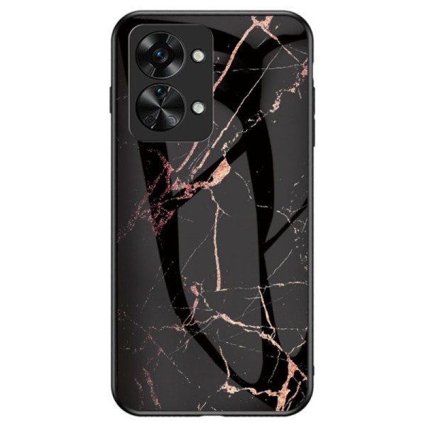 „Marble“ cieta silikona (TPU) apvalks - melns / zelta (OnePlus Nord 2T 5G)