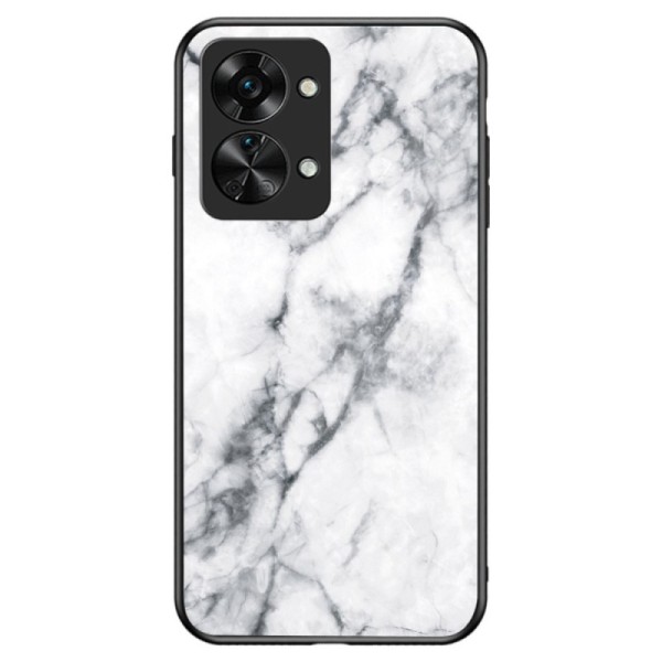 „Marble“ твердый силиконовый (TPU) чехол - белый (OnePlus Nord 2T 5G)