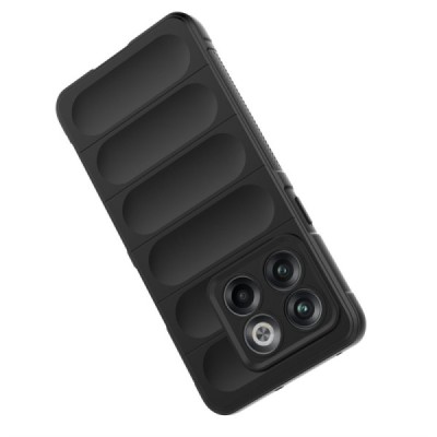 OnePlus 10T „Rugged“ cieta silikona (TPU) melns apvalks | vacins.lv