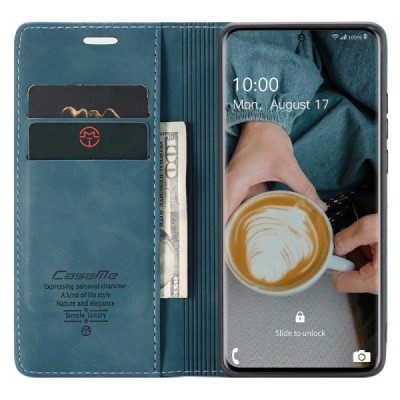 Samsung Galaxy S20 (G980) CaseMe Retro открываемый зелёный кожаный чехол – книжка | Vacins.lv