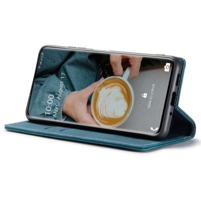 Samsung Galaxy S20 (G980) CaseMe Retro открываемый зелёный кожаный чехол – книжка | Vacins.lv