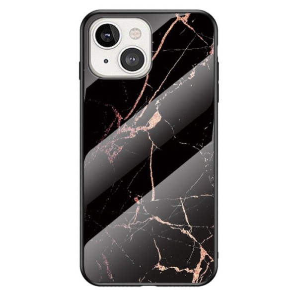 „Marble“ твердый силиконовый (TPU) чехол - чёрный / золотой (iPhone 14)