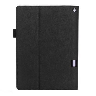 Lenovo Yoga Tab 3 Pro 10.1" ir Yoga Tab 3 Plus 10.1" „Leather“ чёрный кожаный чехол-книжка (складной) | Vacins.lv
