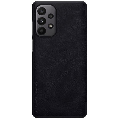 Greznais „Nillkin“ Qin sērijas ādas atvērams melns Samsung Galaxy A23 5G (SM-A236B, SM-A235F) maciņš | Vacins.lv