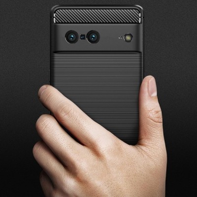 Google Pixel 7 „Carbon“ твердый силиконовый чехол (TPU) - черный | Vacins.lv
