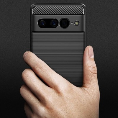 Google Pixel 7 Pro „Carbon“ твердый силиконовый чехол (TPU) - черный | Vacins.lv