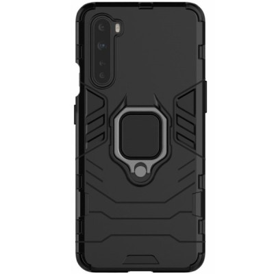 OnePlus Nord „Kickstand“ усиленный защитный чехол из твердого силикона (TPU) - чёрный | Vacins.lv