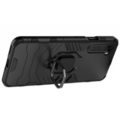 OnePlus Nord „Kickstand“ усиленный защитный чехол из твердого силикона (TPU) - чёрный | Vacins.lv