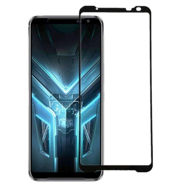 „Premium“ Tempered Glass pilnīgi aizsedzams ekrāna aizsargstikls 0.2 mm - melns (Rog Phone 3)