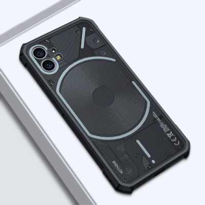 Nothing Phone 1 5G „XUNDD“ dzidrs apmales melnā krāsā cieta silikona (TPU) akrils apvalks | Vacins.lv