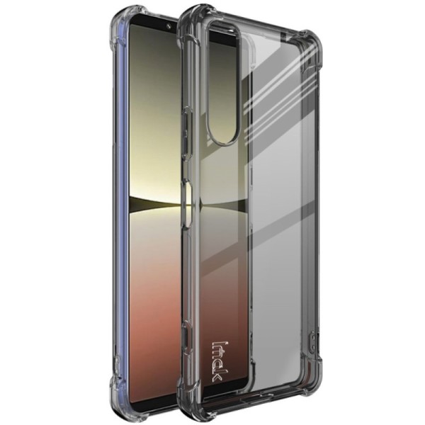 Усиленный твердый силиконовый чехол „Imak“ (TPU) - серый / прозрачный (Xperia 5 IV)