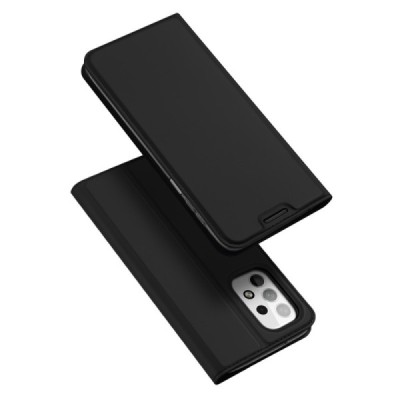 Samsung Galaxy A23 5G (SM-A236B, SM-A235F) „Dux Ducis“ Skin sērijas melns ādas atvērams maciņš | Vacins.lv
