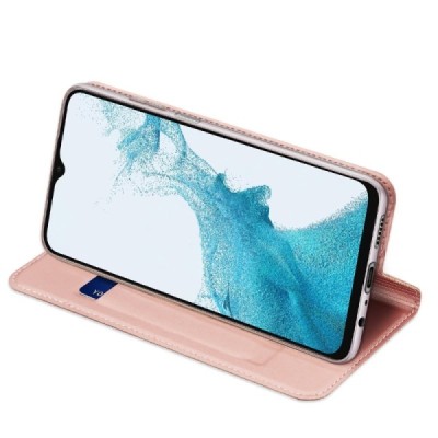 Samsung Galaxy A23 5G (SM-A236B, SM-A235F) „Dux Ducis“ Skin sērijas rozs ādas atvērams maciņš | Vacins.lv