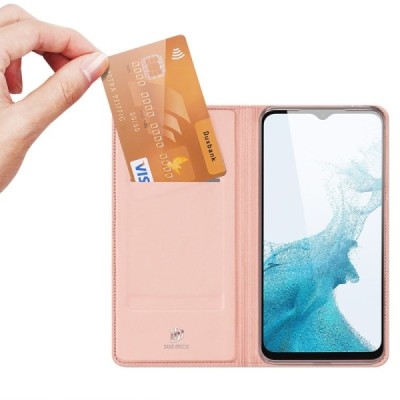 Samsung Galaxy A23 5G (SM-A236B, SM-A235F) „Dux Ducis“ Skin sērijas rozs ādas atvērams maciņš | Vacins.lv