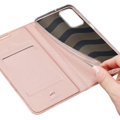 Samsung Galaxy A23 5G (SM-A236B, SM-A235F) „Dux Ducis“ Skin sērijas rozs ādas atvērams maciņš | Vacins.lv