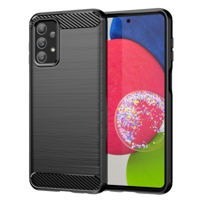 Samsung Galaxy A23 4G (SM-A235F) „Carbon“ cieta silikona (TPU) melns apvalks | vacins.lv