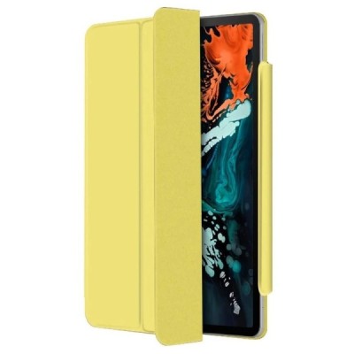 Apple iPad Pro 11 (2022, 2021, 2020, 2018, Air 4 2020) Leather Smart Cover dzeltens atvēramais maciņš | Vacins.lv