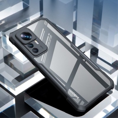 Xiaomi 12T Pro „XUNDD“ прозрачный твердый силиконовый чехол (TPU) и акрила с черной окантовкой | Vacins.lv