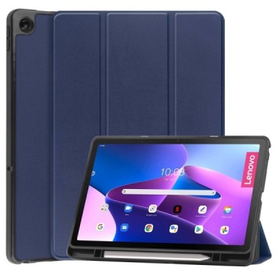 Lenovo Tab M10 Plus 10.6" Gen 3 синий кожаный чехол - книжка с местом для стилуса | Vacins.lv