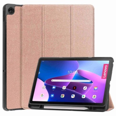 Lenovo Tab M10 Plus 10.6" Gen 3 зеленый кожаный чехол - книжка с местом для стилуса | Vacins.lv