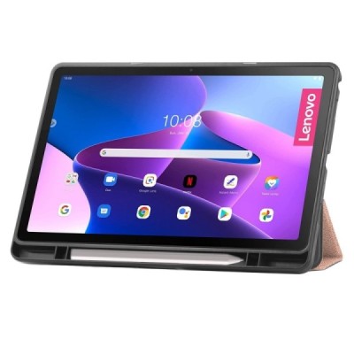 Lenovo Tab M10 Plus 10.6" Gen 3 atvēramais zelta maciņš - maks ar vietu, kur ielikt stylus | Vacins.lv
