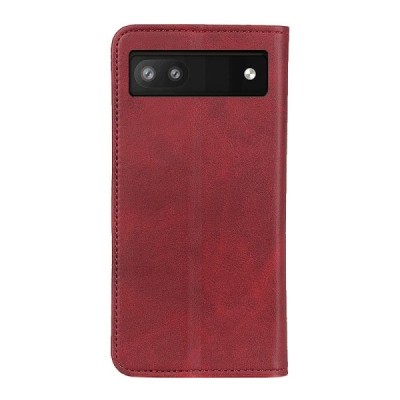 Google Pixel 6A „Split“ красный кожаный чехол-книжка | Vacins.lv