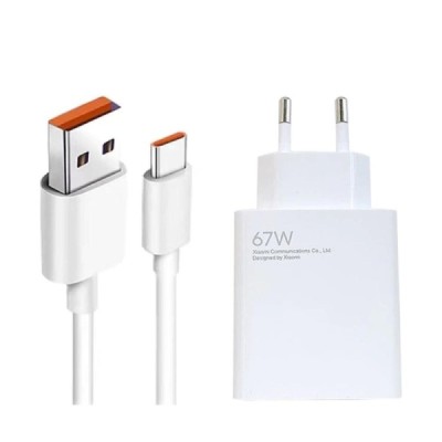 Oriģināls „Xiaomi“ Fast Charger MDY-12-EH tīkla lādētājs - balts (67W) + USB Type-C vads | Vacins.lv