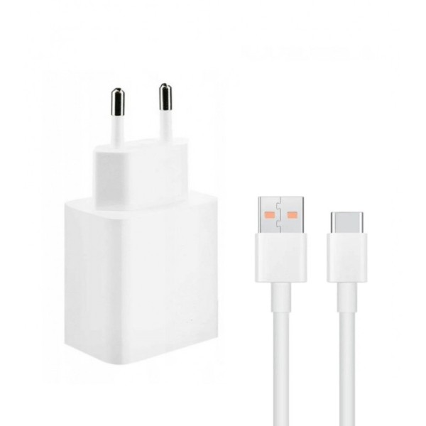„Xiaomi“ Fast Charger зарядное устройство (55W) + Type-C USB провод - белый