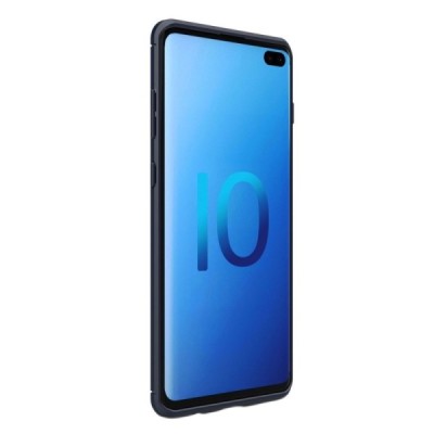 Твердый силиконовый чехол „Carbon“ (TPU) для Samsung Galaxy S10+ (G975) - тёмно-синий | Vacins.lv