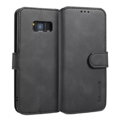 Samsung Galaxy S8 (G950) открываемый чёрный кожаный чехол - книжка | Vacins.lv