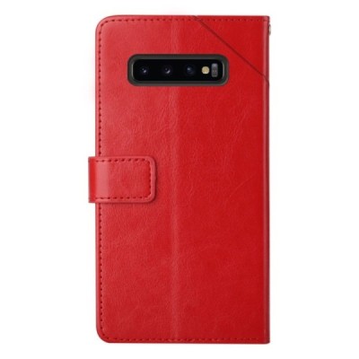 Samsung Galaxy S10+ (G975) „Line“ открываемый красный кожаный чехол - книжка | Vacins.lv