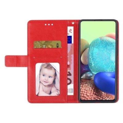 Samsung Galaxy S10+ (G975) „Line“ открываемый красный кожаный чехол - книжка | Vacins.lv