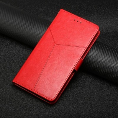 Samsung Galaxy S10+ (G975) „Line“ открываемый красный кожаный чехол - книжка | Vacins.lv