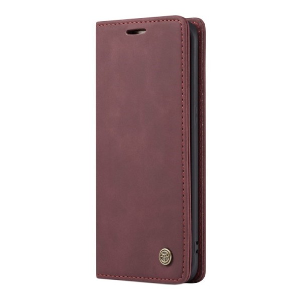 „CaseMe“ Retro solīds atvēramais ādas maciņš - bordo (Galaxy S7 Edge)